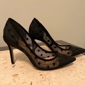 Sam Edelman Hazel Pump, Dotted Mesh, Black, size 8.5